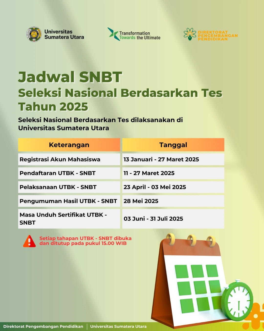 Jadwal SNBT (Seleksi Nasional Berdasarkan Tes) Tahun 2025